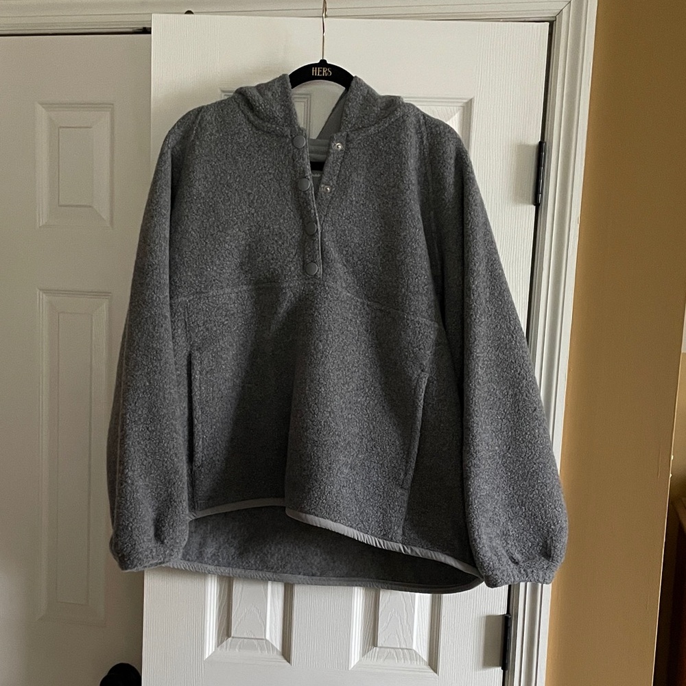 Outdoor Voices Charcoal Button-Up Hoodie